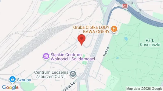 Apartments for rent i Katowice - kort over placeringen