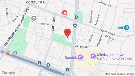 Apartments for rent i Katowice - kort over placeringen