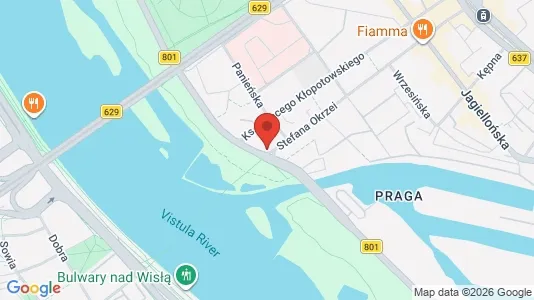 Apartments for rent i Warszawa Praga-Północ - kort over placeringen
