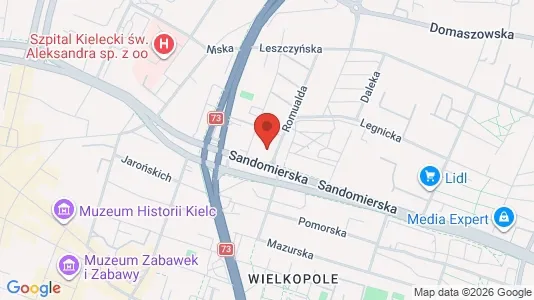 Apartments for rent i Kielce - kort over placeringen