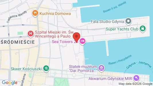 Apartments for rent i Gdynia - kort over placeringen