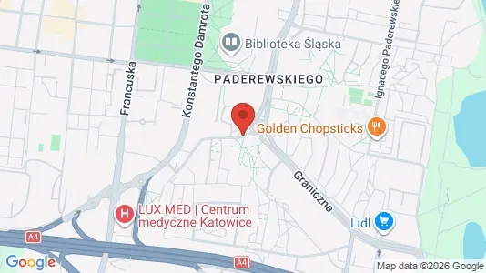 Apartments for rent i Katowice - kort over placeringen