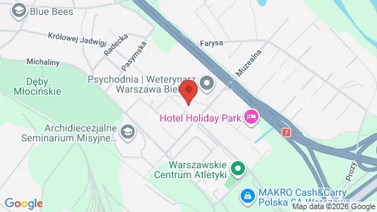 Apartments for rent i Warszawa Bielany - kort over placeringen