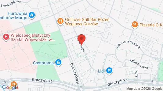 Apartments for rent i Gorzów wielkopolski - kort over placeringen