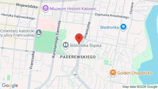 Apartments for rent i Katowice - kort over placeringen
