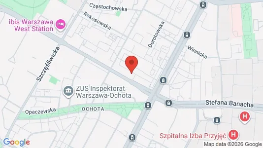Apartments for rent i Warszawa Ochota - kort over placeringen