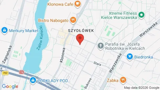 Apartments for rent i Kielce - kort over placeringen