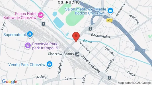 Apartments for rent i Chorzów - kort over placeringen