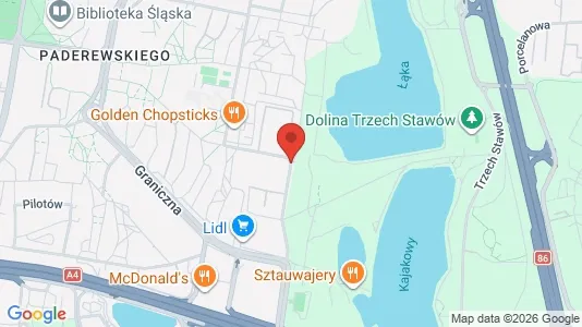 Apartments for rent i Katowice - kort over placeringen