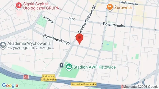 Rooms for rent i Katowice - kort over placeringen