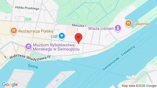 Apartments for rent i Świnoujście - kort over placeringen