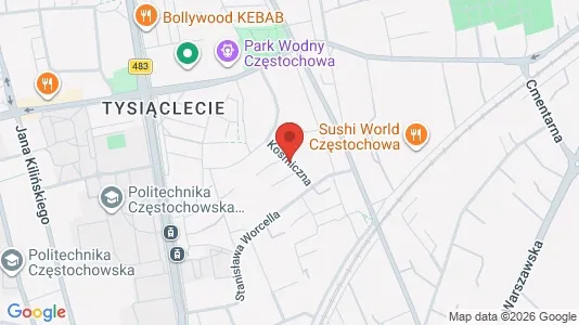 Apartments for rent i Częstochowa - kort over placeringen