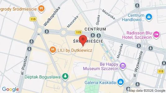 Apartments for rent i Szczecin - kort over placeringen