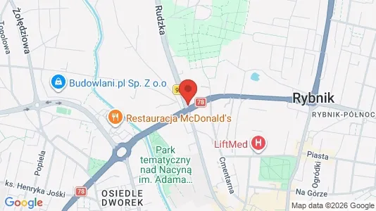 Apartments for rent i Rybnik - kort over placeringen
