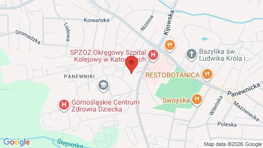 Apartments for rent i Katowice - kort over placeringen