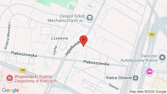 Apartments for rent i Kielce - kort over placeringen