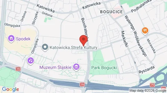 Apartments for rent i Katowice - kort over placeringen