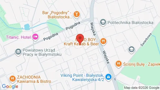 Rooms for rent i Białystok - kort over placeringen