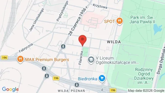 Rooms for rent i Poznań - kort over placeringen