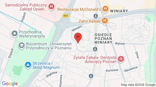 Apartments for rent i Poznań - kort over placeringen