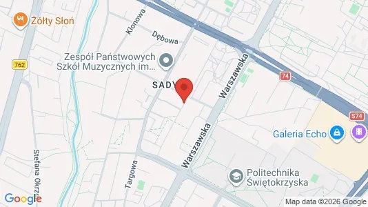 Apartments for rent i Kielce - kort over placeringen
