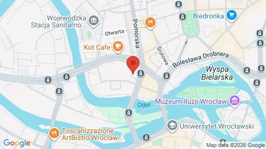 Rooms for rent i Wrocław - kort over placeringen