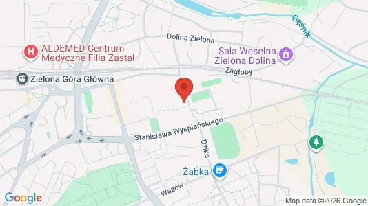 Rooms for rent i Zielona Góra - kort over placeringen