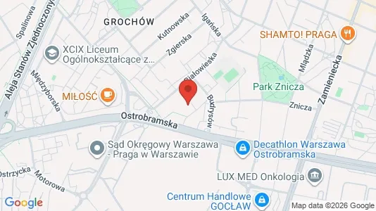 Rooms for rent i Warszawa Praga-Południe - kort over placeringen