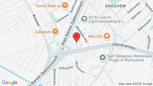 Rooms for rent i Warszawa Praga-Południe - kort over placeringen