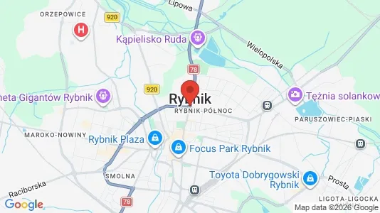 Apartments for rent i Rybnicki - kort over placeringen