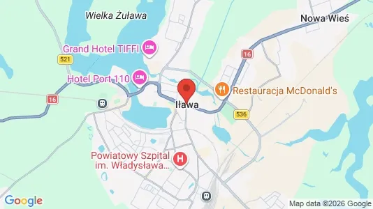 Apartments for rent i Iławski - kort over placeringen