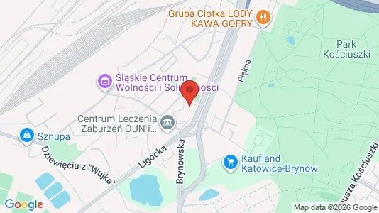 Apartments for rent i Katowice - kort over placeringen