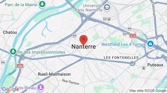 Apartments for rent i Nanterre - kort over placeringen