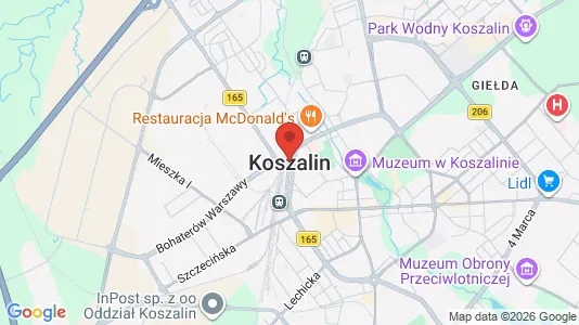 Rooms for rent i Koszalin - kort over placeringen