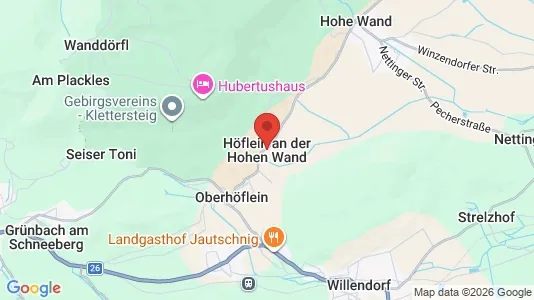 Apartments for rent i Höflein an der Hohen Wand - kort over placeringen