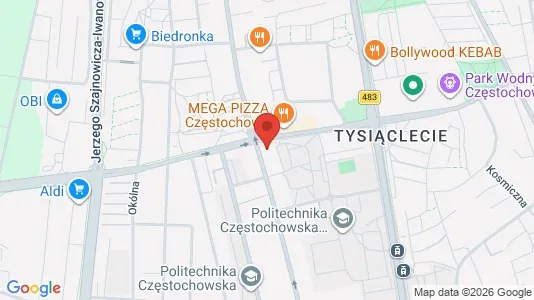 Apartments for rent i Częstochowa - kort over placeringen