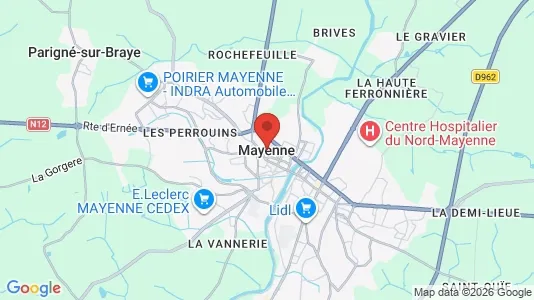 Rooms for rent i Mayenne - kort over placeringen