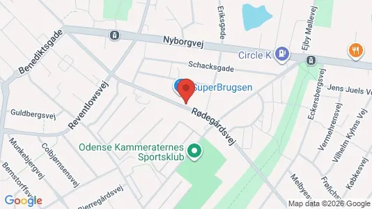 Apartments for rent i Odense C - kort over placeringen