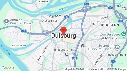 Apartments for rent i Duisburg - kort over placeringen