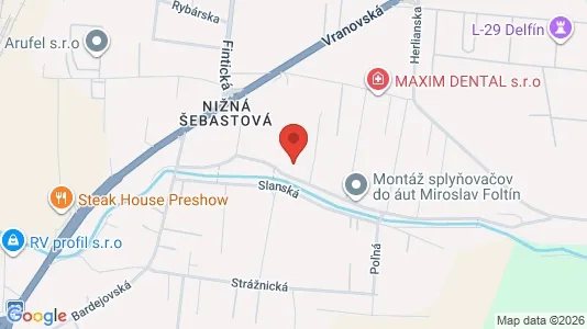 Apartments for rent i Prešov - kort over placeringen