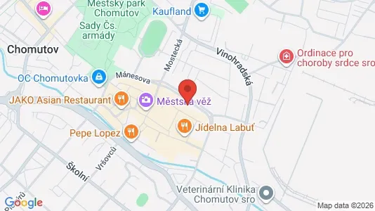 Apartments for rent i Chomutov - kort over placeringen