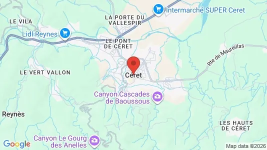 Houses for rent i Céret - kort over placeringen