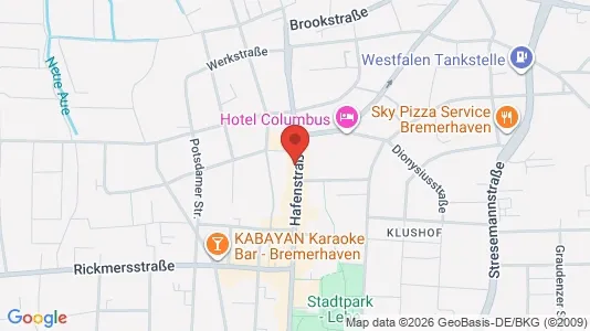 Apartments for rent i Bremerhaven - kort over placeringen