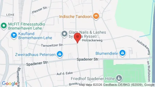 Apartments for rent i Bremerhaven - kort over placeringen