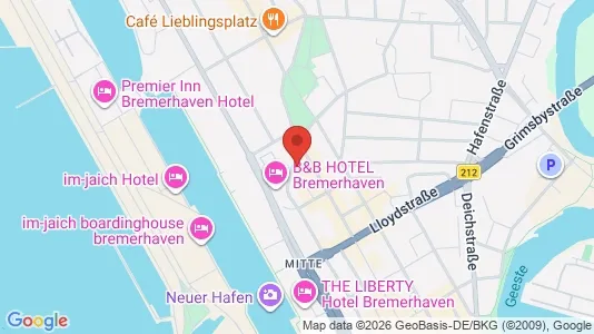Apartments for rent i Bremerhaven - kort over placeringen