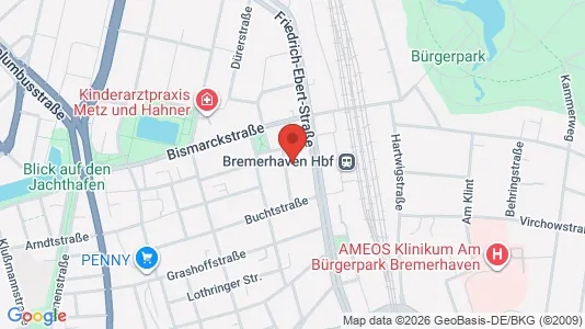 Apartments for rent i Bremerhaven - kort over placeringen