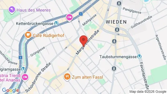 Apartments for rent i Wien Wieden - kort over placeringen