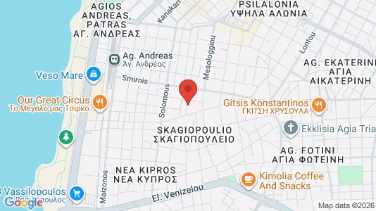 Apartments for rent i Patras - kort over placeringen