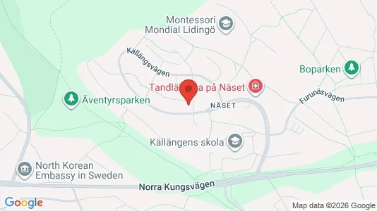 Rooms for rent i Lidingö - kort over placeringen