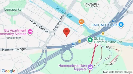 Rooms for rent i Hammarbyhamnen - kort over placeringen